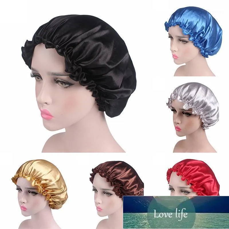 Shower Caps 1X Hair Satin Bonnet For Sleeping Cap Silk Femme Head Cover Flower Elastic Band Women Night Sleep Cap1 Factory price expert design Quality Latest Style