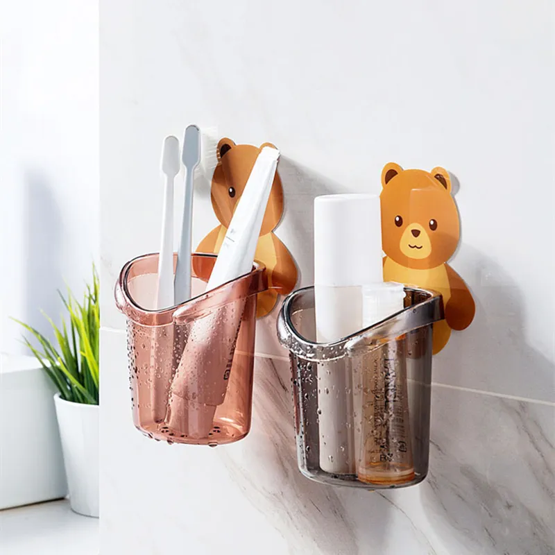 Children's Toothbrush Cup Holder Wall-mounted Baby Shelf for Mouthwash ...