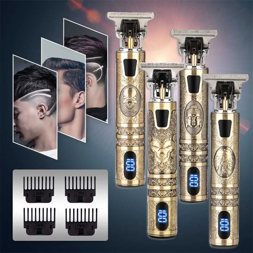 Hair Clipper For Men Professional Cutting Machine Electric Shaver Beard Rechargeable Dragon Barber Shop Trimmer Set T9 220106