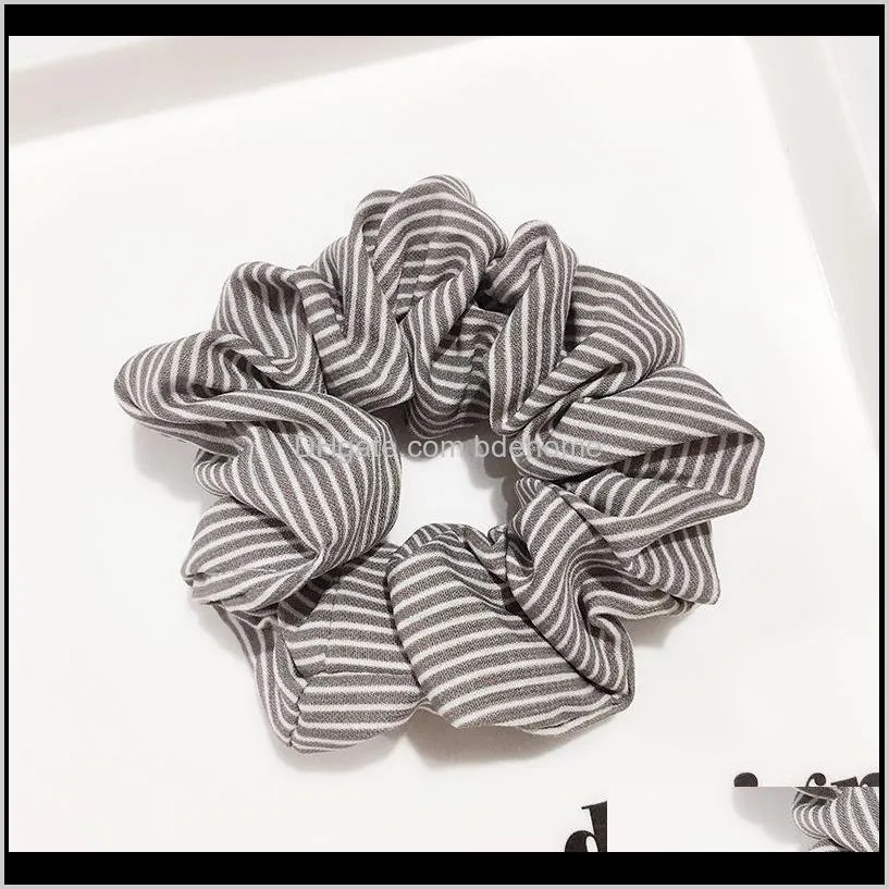 light color stripe elastic hair scrunchies for female wholesale cute kawaii baby headband cloth hair accessories