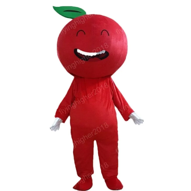 Halloween söt röd äpple maskot kostym högkvalitativ tecknade anime tema karaktär karneval unisex vuxna outfit jul födelsedag fest klänning