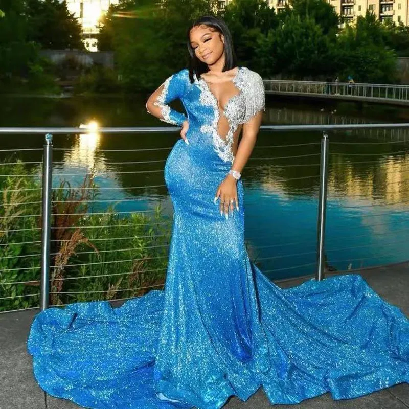 blue dress for baby girl Ladivine CD262 Prom Dress - Ocean Blue
