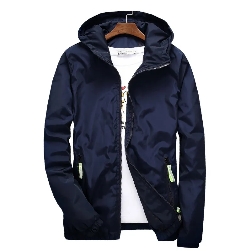 Куртка мужская большая размер летний бомбардировщик весна ветровка ткани уличные одежды пальто капот мода мужская одежда 7xL плюс размер 6xL 210518