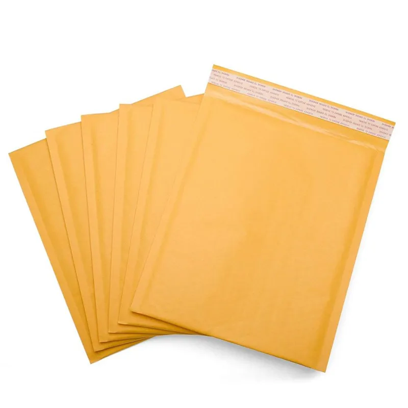 Gele kraftpapier bubble enveloppen tassen mailers gevoerde schip envelop met bubbels mailing tas 10 maten