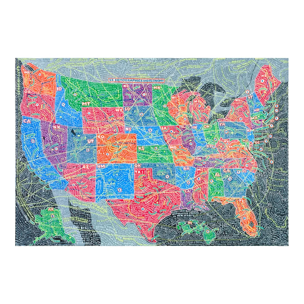 Unite States Demographics And Economy Poster Home Decor And Photopaper