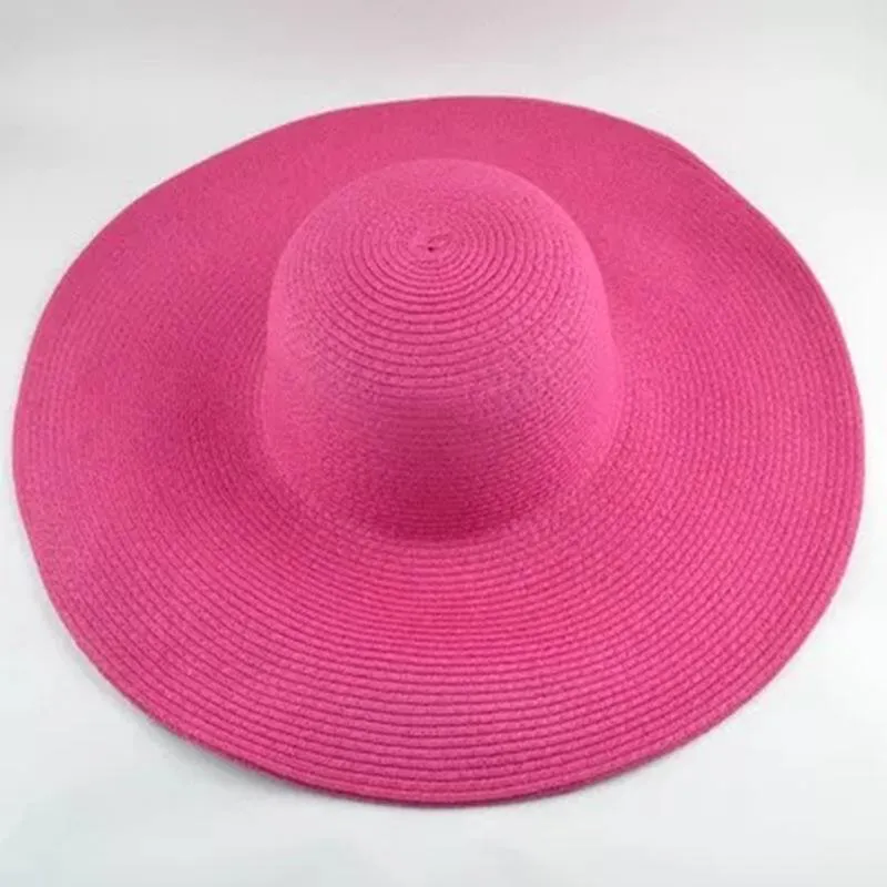 16 Colors Women Wide Brim Hat Floppy Large Sunhat Beach Straw Hats Sun Ladies Outdoor Foldable