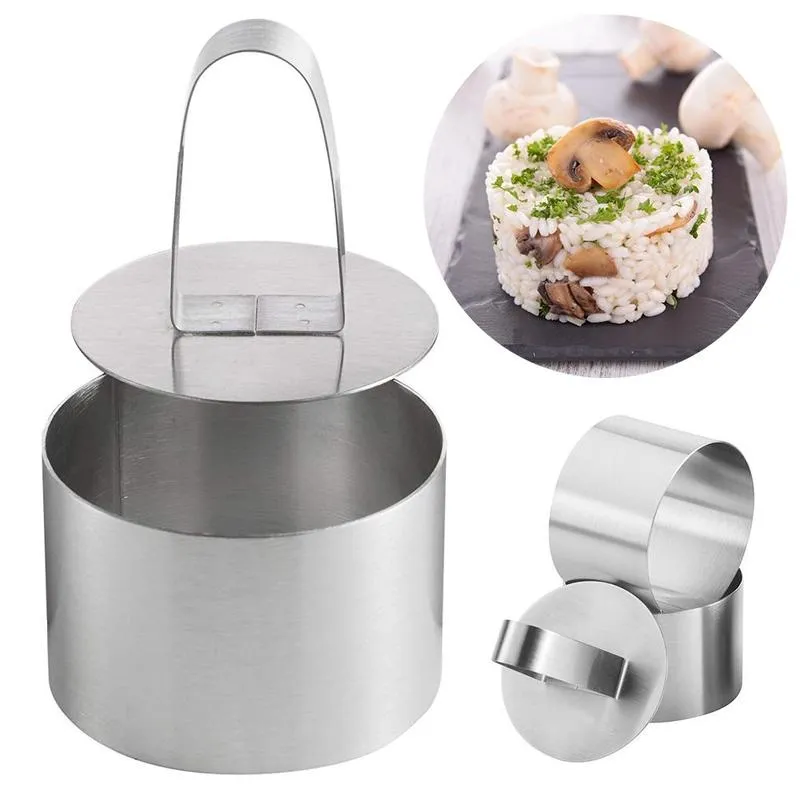 Stål 3d runda kaka mögel för DIY Bakeware mögel cupcake sallad dessert die mousse ring decortering verktyg