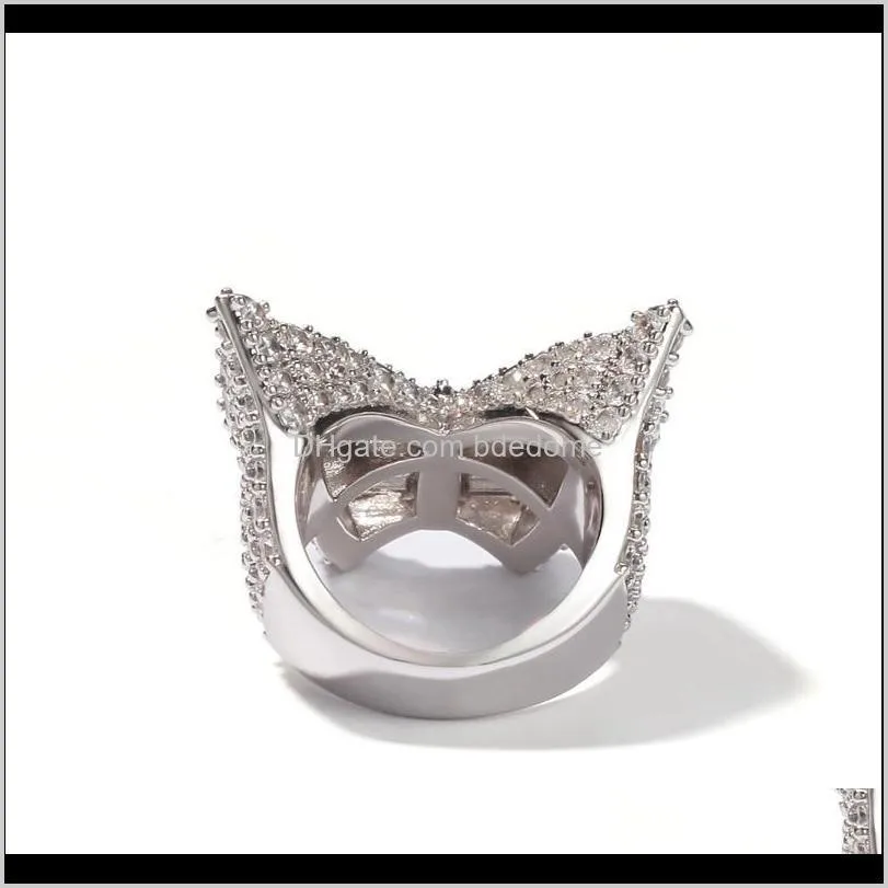 iced out butterfly ring fashion hip hop gold silver mens cz diamond rings jewelry