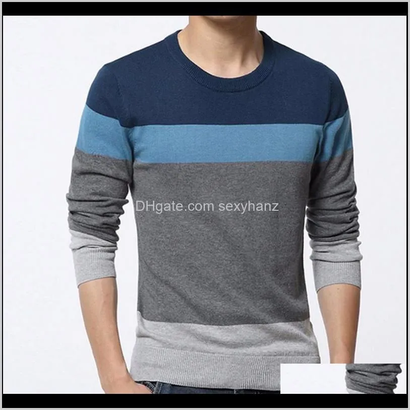 chic men sweaters color block o neck long sleeve pullover sweaters men`s blouse knitted sweater1