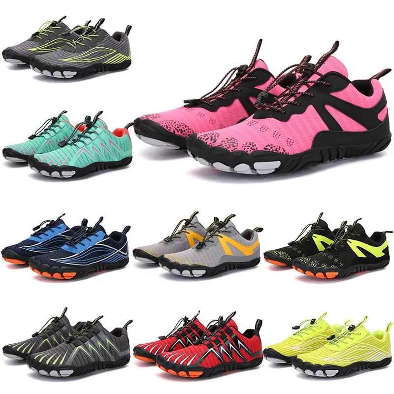 2021 Four Seasons Five Fingers Sports shoes Mountaineering Net Extreme Simple Running, Cycling, Hiking, green pink black Rock Climbing 35-45 fourty three