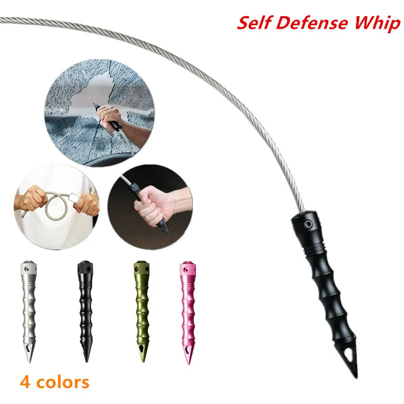 Self Defense Whip Janela Breaker Carro Automotivo Escape com 2 peças de chicote para mulheres Ferramentas de sobrevivência dos homens