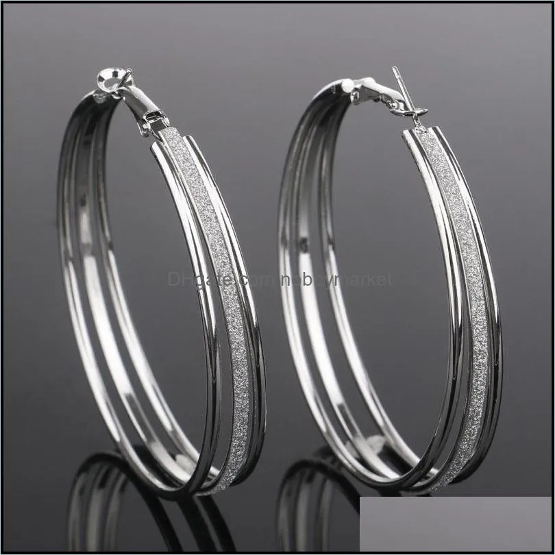 Luxury Multilayer big hoop earrings women Trendy Matte Round Large Size Earrings For Girl female Fashion Ear Jewelry