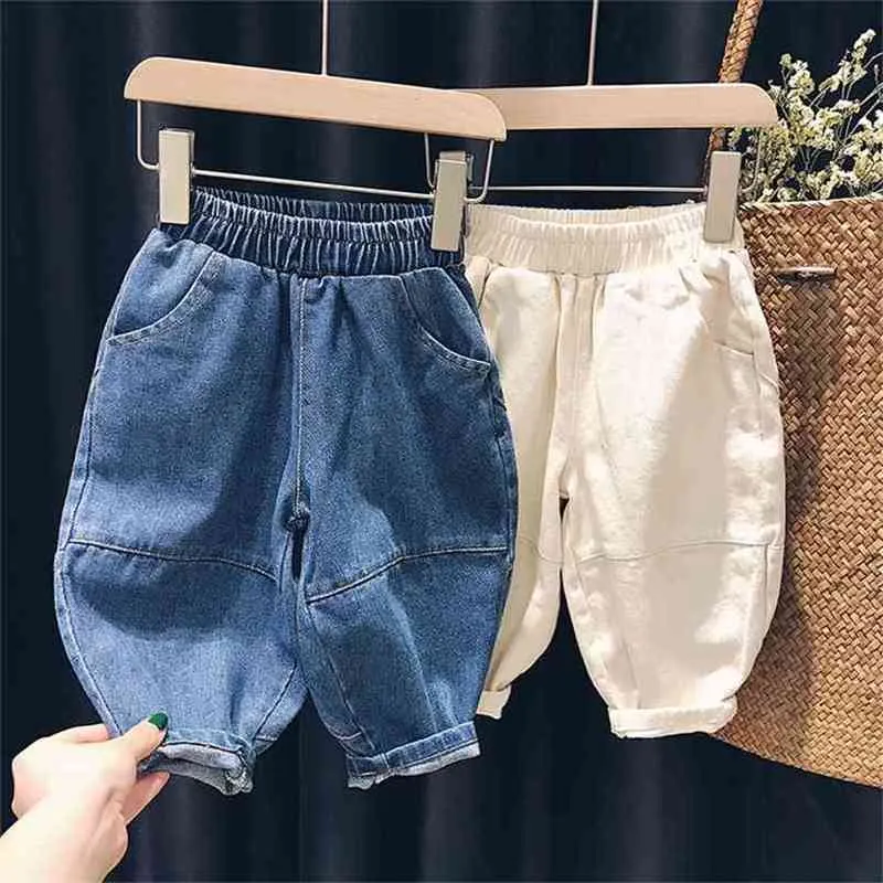 Lente herfst kinderen baby kinderen meisjes casual broek broek jongens mode jeans demin p2083 210622