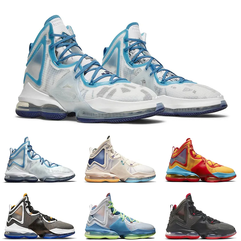 19 Mens Basquetebol Sapatos Espaço Jam Tune Squad Crie Seu Prédio Blue Lime Classic 19s Homens Trainers Sports