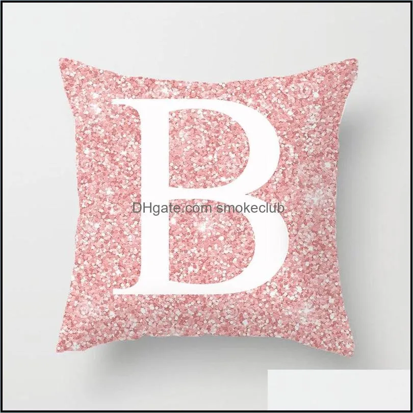 Letter Pillow Case Couch Throw Pillowcase English Alphabet Pillow Cover Cushion Cover Home Sofa Car Decoration 45*45CM