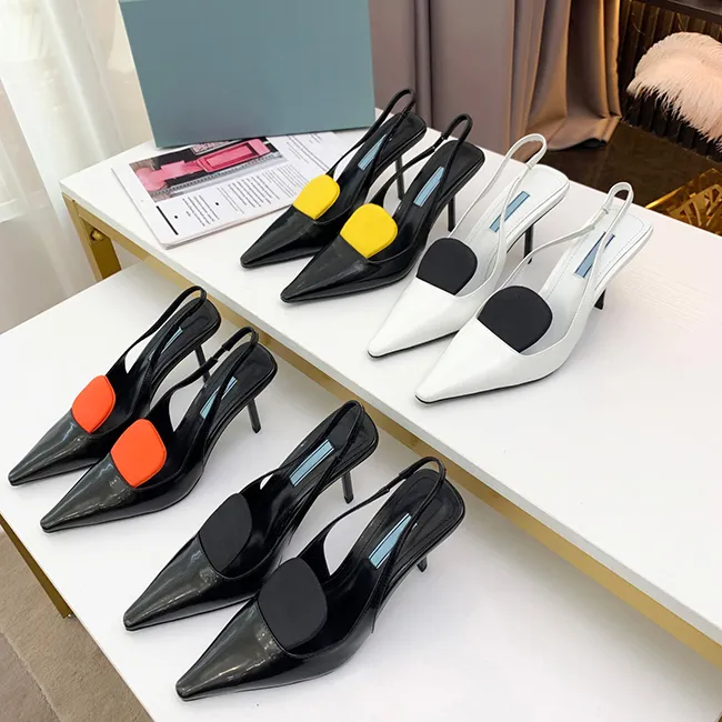 Hochwertige hochhackige Sandalen für Frühling und Sommer, spitze Mode-Bankett-Stylistin, Damen-Kleiderschuhe, Größe 35–41, mit Box