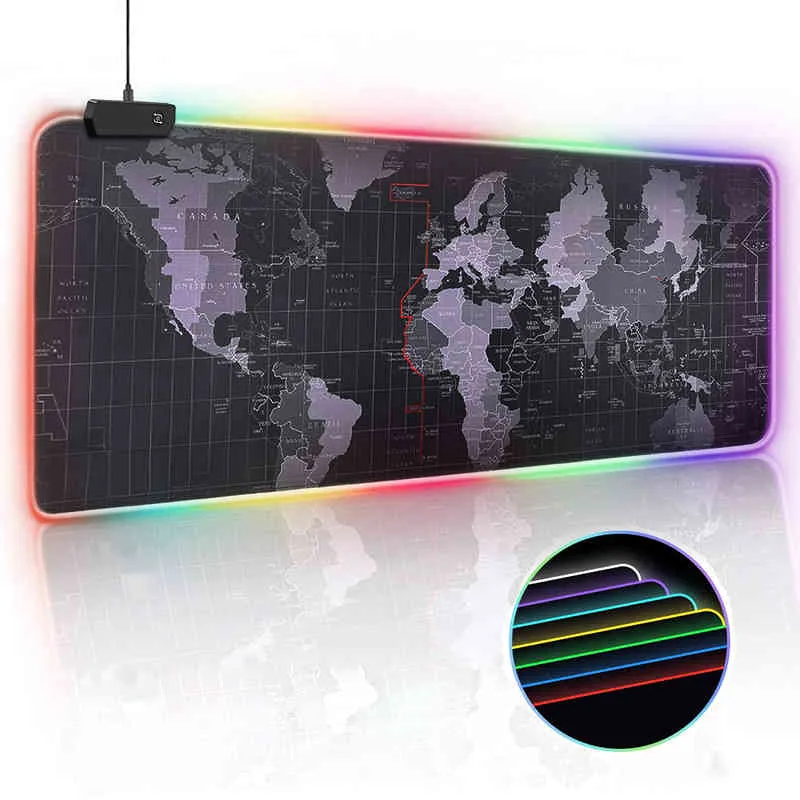 RGB Gaming Gamer Large Big Computer Mousepad Retroilluminazione a LED XXL Surface Mause Pad Tastiera Tappetino da scrivania