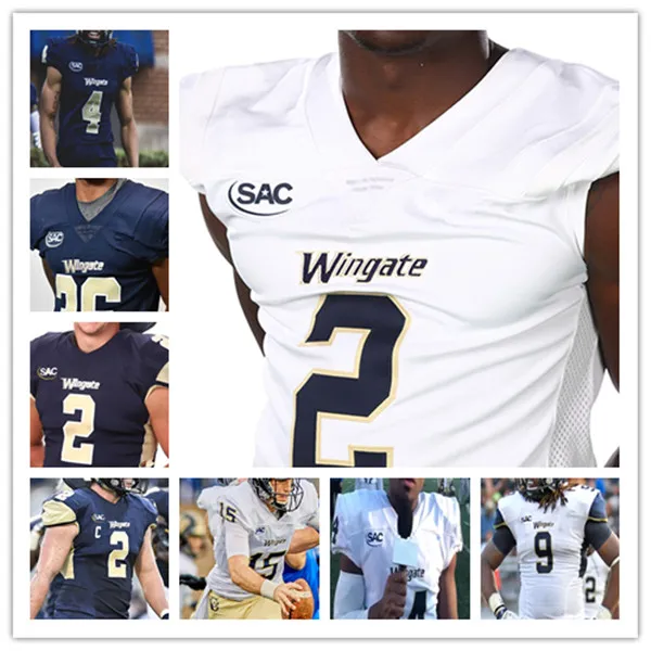 2021 Wingate University Football Jersey Ethan Evans Shaw Crocker Jacob Satterfield Kevin Henderson JR. Kamal Descor Ryder Martin Mark Burks Kalen Clark Custom.