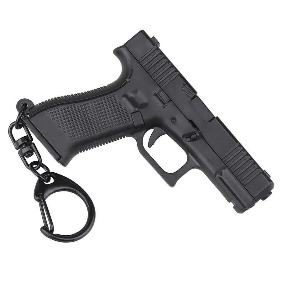 MEGE Taktische Pistole Form Keychain Mini Tragbare Dekorationen Abnehmbare G-45 Gun Waffe Schlüsselanhänger Schlüsselanhänger Ring Trend Geschenk G1019