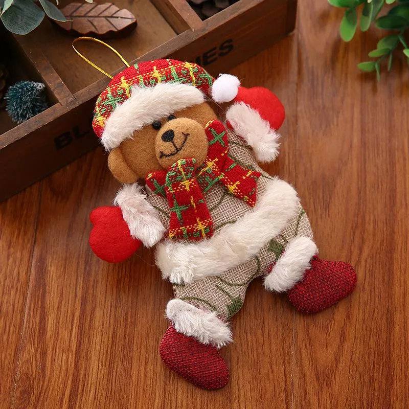 Christmas Decorations Storefront Door Tree Pendant Santa Doll Deer Snowman