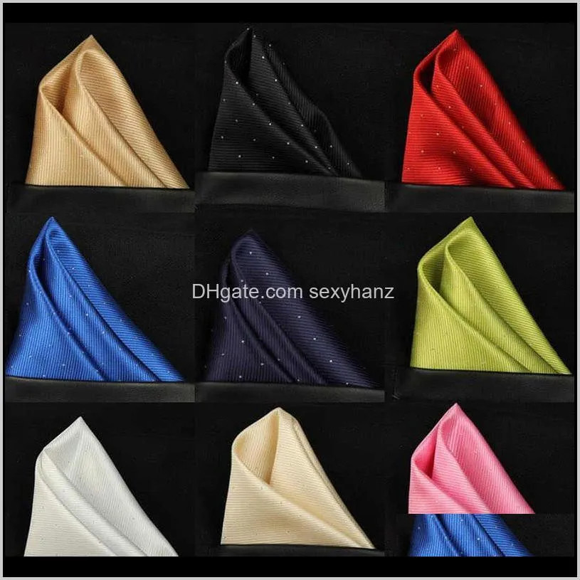 Handkerchiefs Shiny Point Silk Pocket Handkerchief Stripe Kerchief Tie Gentleman Business Suit Cravats For Banquet Party Christmas Gif Lwoii