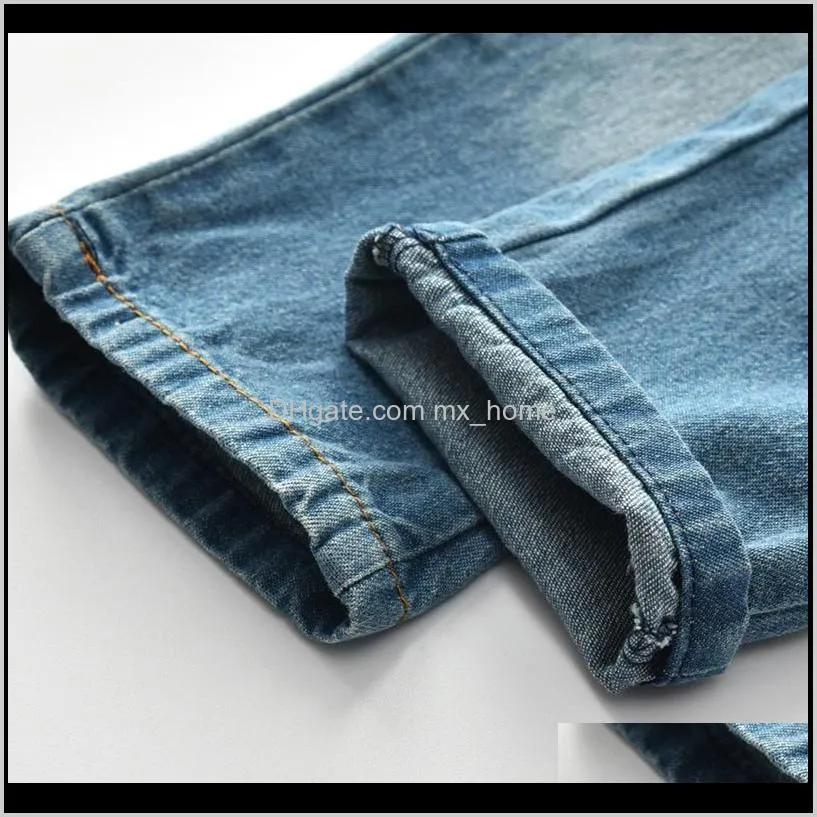 spring autumn baby boys girls jeans children long legging  pants trend cotton denim trouser fashion kids clothes 201204
