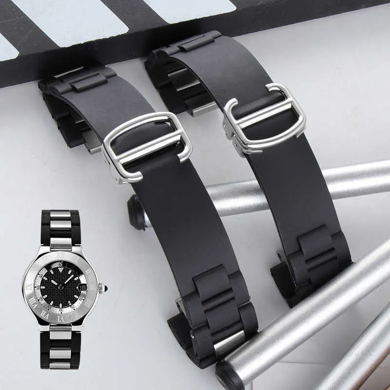 20 * 10mm（バックル18mm）腕時計のための腕時計のシリコーンメタルストラップのためのバルーンの腕時計21 Chronoscaph W10198U2 W10125U2 W10197U2 W10184U2ゴムH0915