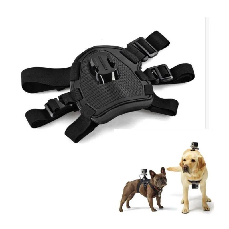 Dog Collar Leashes 1 st Justerbar sele Bröstband Mount Action Camera Holder Base Hero Sport Tillbehör