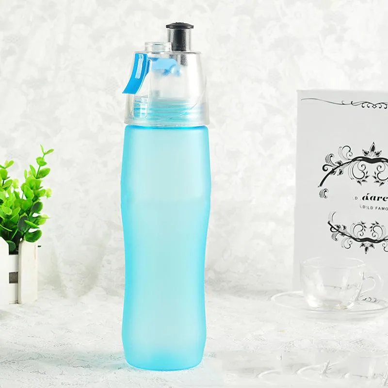 Sports Cooling Spray Water Bottle 740ml 25oz Outdoor Camping Travel Water Bottles Plastic Frosted Cup Leak-proof Water Bottle VTKY2189