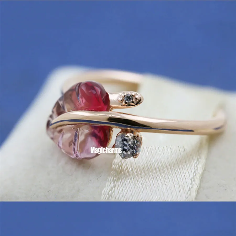 925 Srebrny Pink Murano Glass Leaf Ring Fit Pandora Biżuteria zaręczynowe miłośnicy ślubu Moda Ring235g