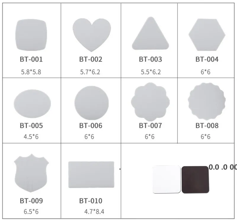 NewBLimation Blank koelkastmagneten 10 stijlen DIY Sublimatie Blanks Mooie zachte koelkast Magneet Woninginrichting Versier EWA4243