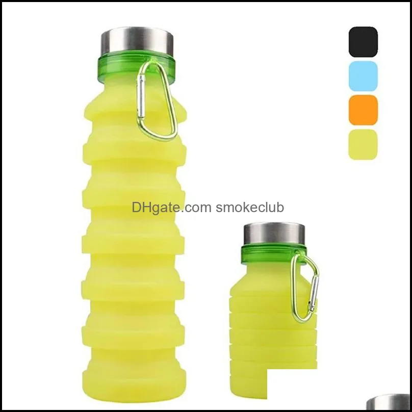 Silicone Squeezed Adjustable Collapsible Water Bottles Folding Sports Leak Proof Bottle Travel Hiking Camping Drink Bottles 1529 Z2