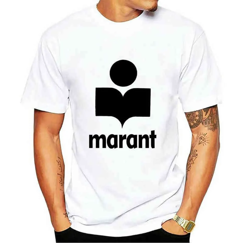 Новая летняя футболка MARANT MEN RUSAL T рубашка 100% хлопок Harajuku футболка на шеи мужской хип-хоп футболки мода бренд свободных тройников G220217