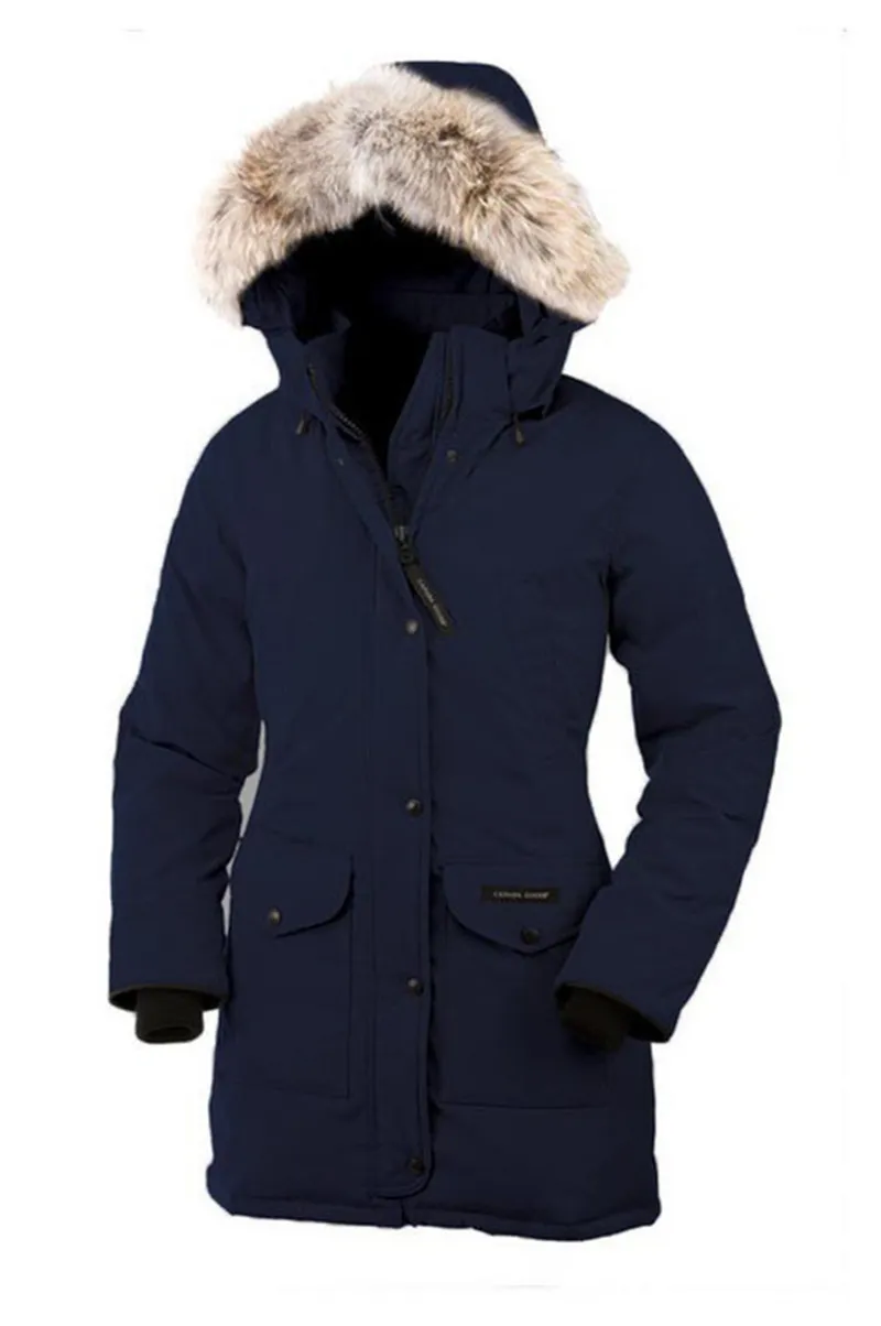 Canadaswomen 's Plus Size auterwear coats 새로운 캐나다 여성 Rossclair Parka 고품질의 긴 후드 늑대 모피 워밍 다운 재킷 야외 코트 6 CVDA