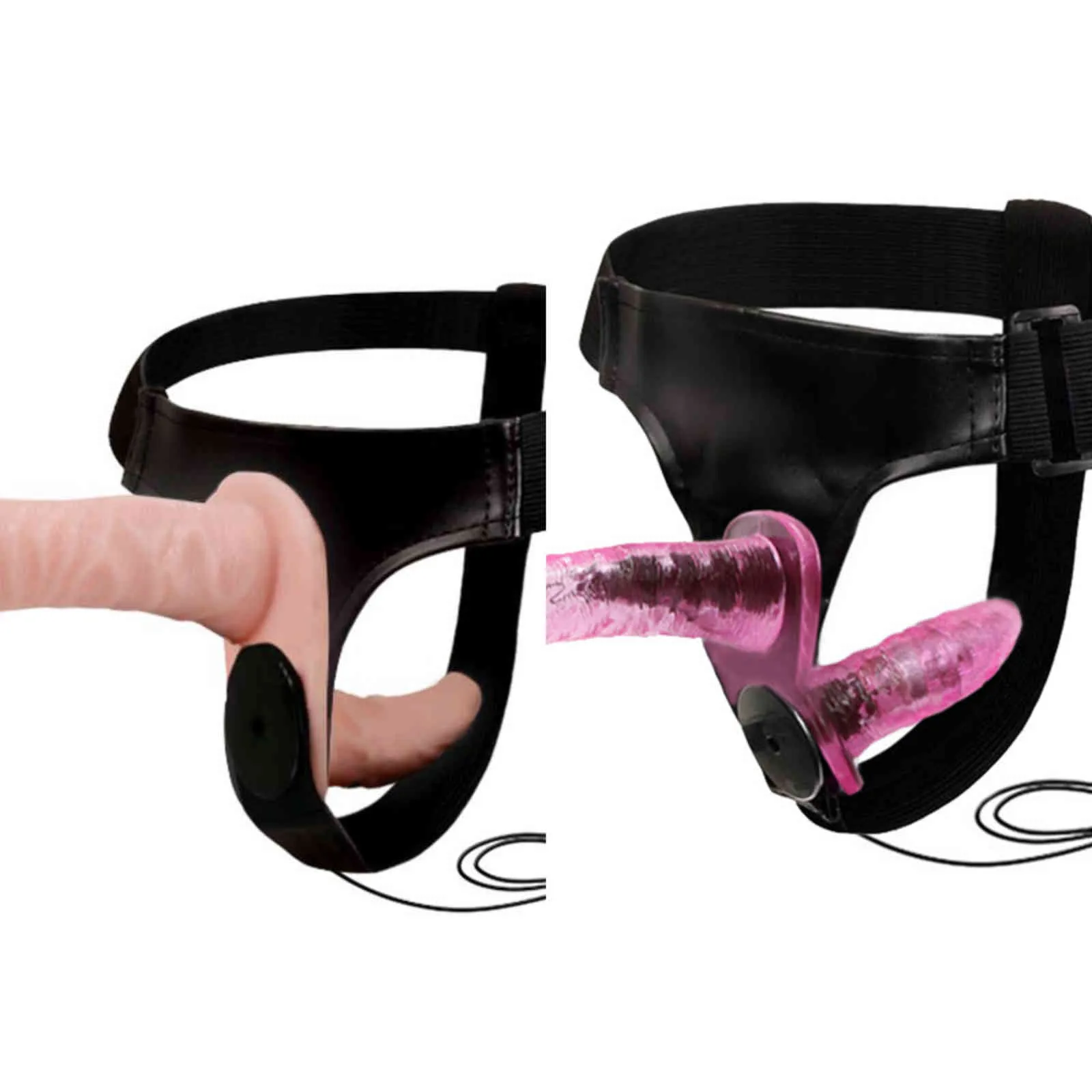 NXY Vibrators Strapon Multispeed Dubbel Dubbel Dildo För Kvinnor Lesbisk Strap På Sexleksaker Kvinna Par Erotiska Spel 1119