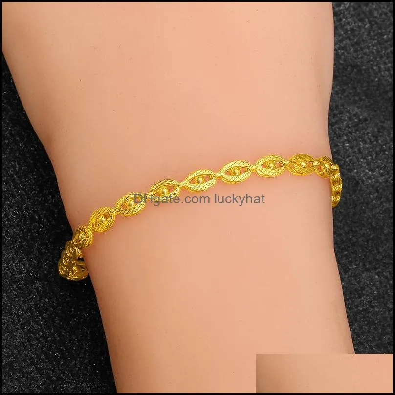 Link, Chain Korean Fashion Evil Eye Thin Bracelet 18K Gold Personality Wrist Womens