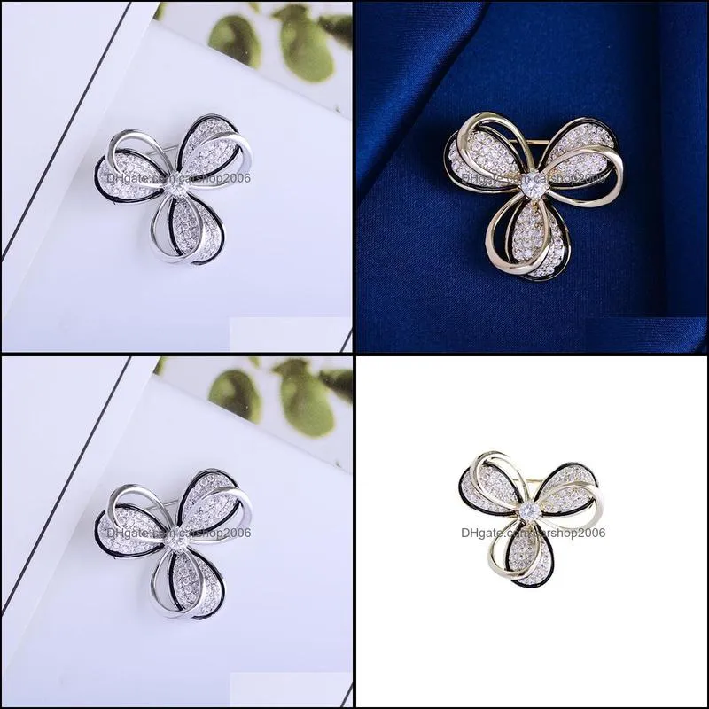 Pins, Brooches  Lovely Lilac Cubic Zirconia For Women Men Suit Dress Enamel Pins Accessories Jewelry Luxury Flower Broche Luxe