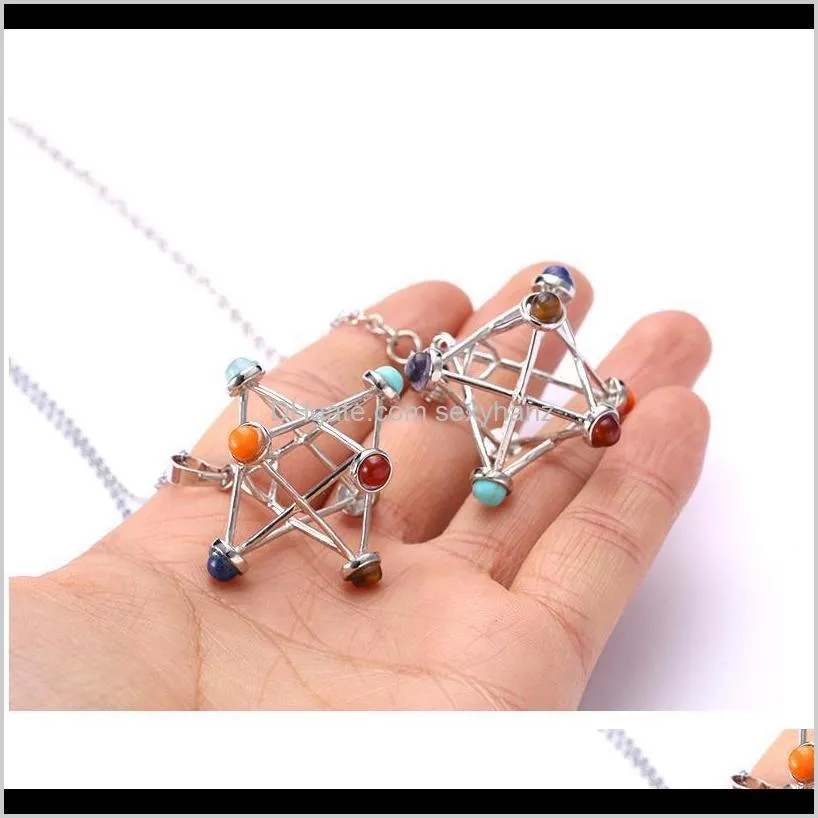 natural stones merkaba star pendulum for dowsing reiki chakra healing quartz crystal pendant necklace sacred geometry qylucc
