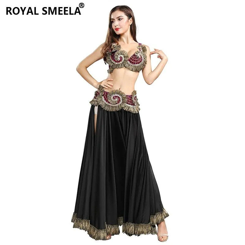 Stage Wear ROYAL SMEELA Professional Performance Belly Dancing Costumes Set  Bra+Belt+Skirt Sexy Dance Oriental Outfits 119084 From Stylenew, $121.6