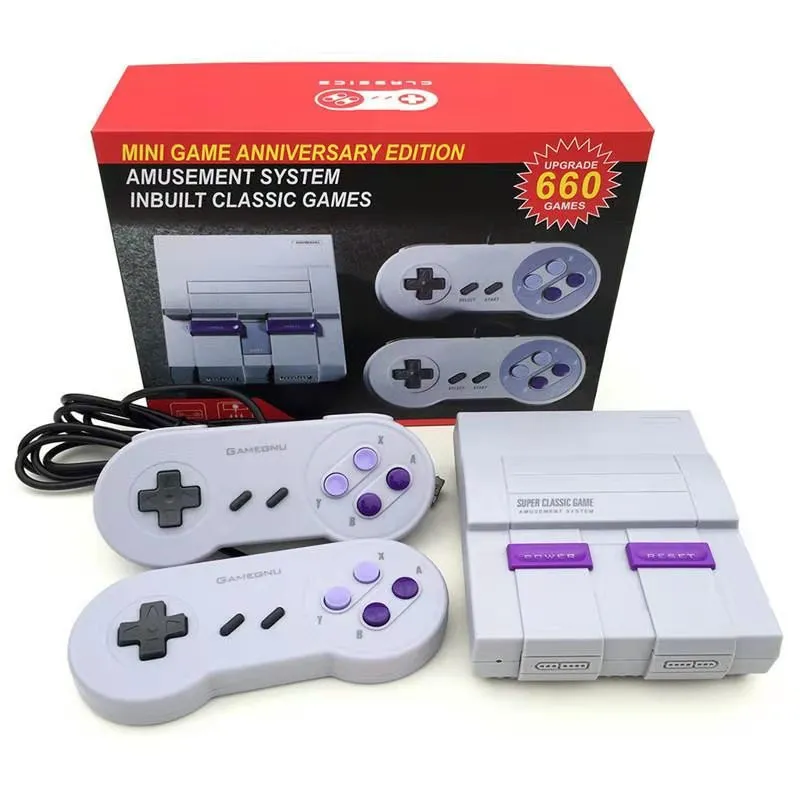 Console de jeu vidéo vidéo rétro de poche pour NES 8 bit R30 Système de divertissement 660 Jeux de famille Joueur avec double jeuPad