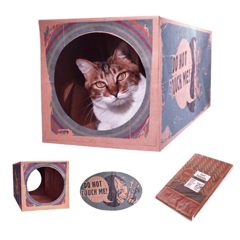 Giocattoli per gatti Tunnel pieghevole Tubi da gioco per animali domestici Forniture per cuccioli di cane e gattino Scatola di carta divertente Toy313p