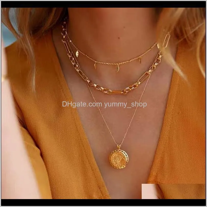 luxury designer jewelry women necklace gold collarbone chians necklaces ins fashion style brass bracelet and clavicle chain jewelry