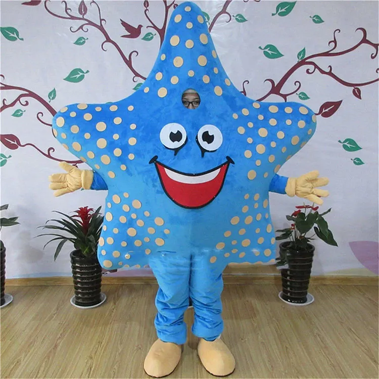 Halloween Sea Star Mascot Costume Haute Qualité Personnaliser Dessin animé Starfish Anime Theme Personnage Taille Adulte Carnaval Noël Fantaisie