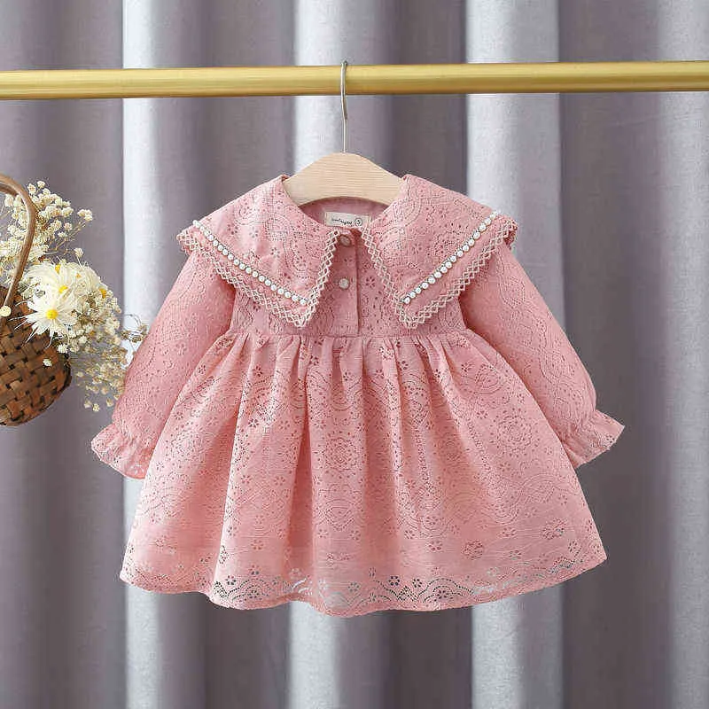 2021 Printemps Princesse Dentelle Bébé Fille Robe pour Enfant En Bas Âge Filles Vêtements 1 An Bébé Fête D'anniversaire Tutu Robes 0-3 ans Vêtements De Bébé G1129