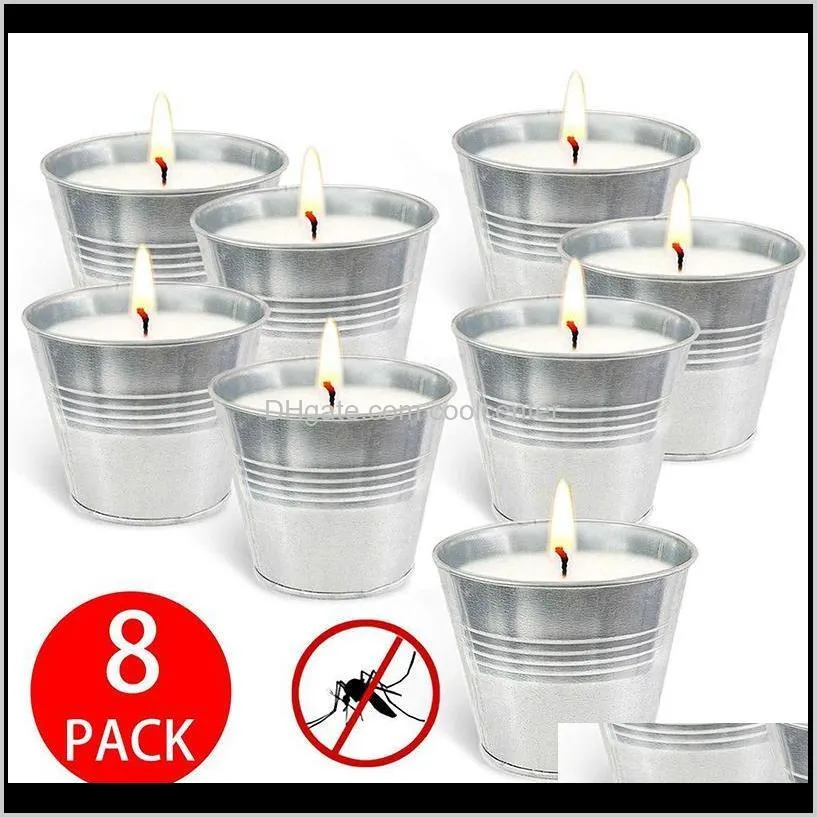 8 pcs citronella scented birthday decoration valentine gift home decor supply candles scent in a mini tin bucket or home wedding