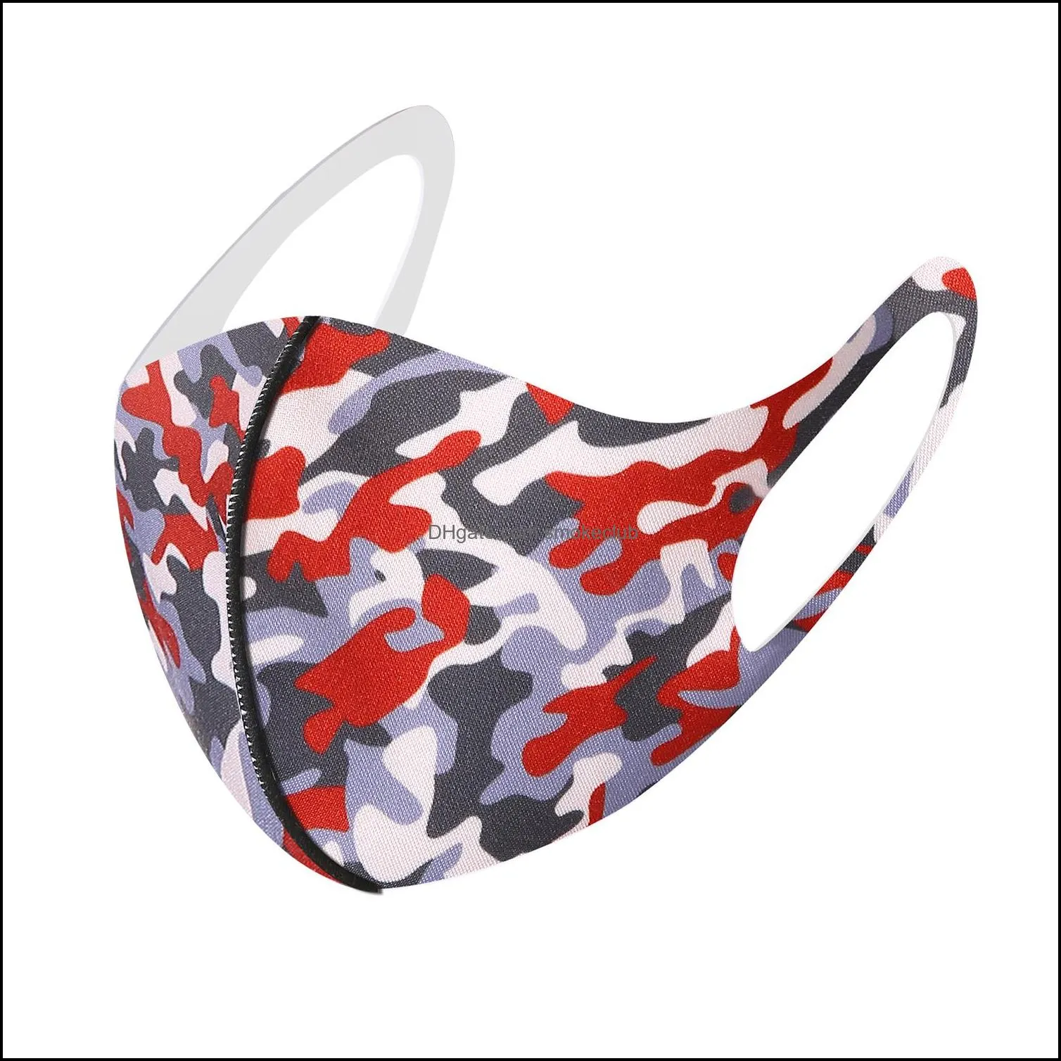 Adult And Kids Camouflage Face Mask Ice Silk Material Anti Dust Mouth Muffle Reusable Camo Face Masks ZZA2091 120Pcs