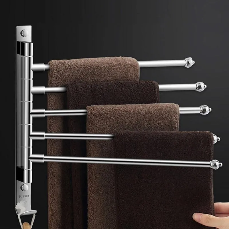 Stainless Steel Wall Mounted Telescopic Towel Rail With Swivel Rail
