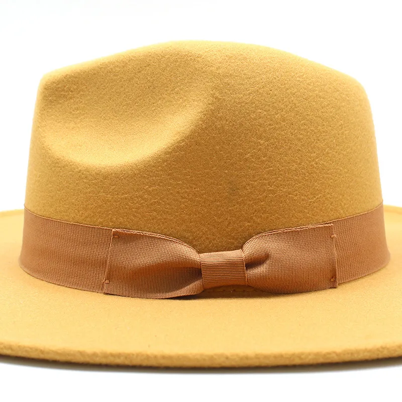 Cappello Fedora In Feltro A Tesa Larga Unisex | Taglia Unica 56-58cm | Cappello Panama Tinta Unita