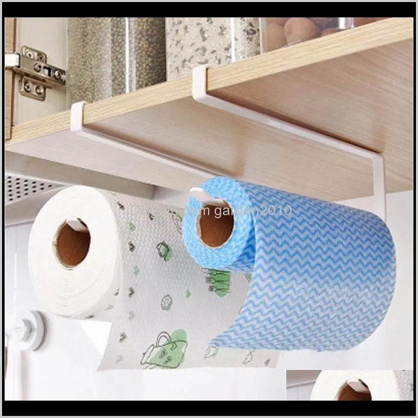 simple door cabinet hanging paper towel storage rack wrought iron cabinet partition layer roll paper holder-1