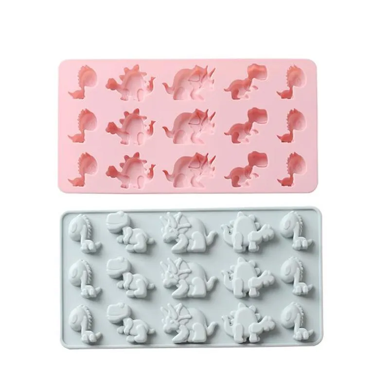 Moldes de cozimento Dinosaur Silicone molde fofo desenho animado de animais DIY Ferramenta de fabricação de doces DIY